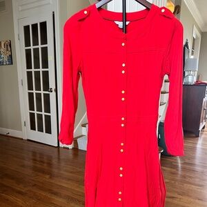 Boden Vibrant Red Long Sleeve Dress